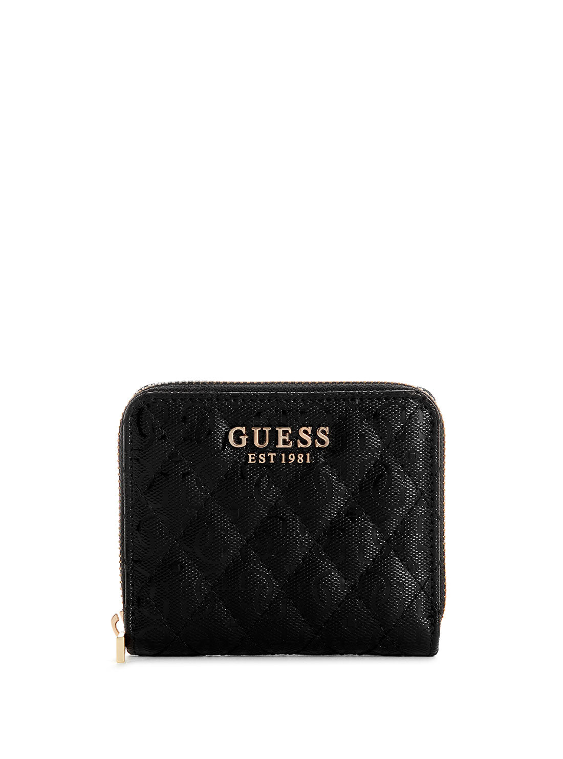 GUESS Black Logo Yarmilla Small Zip Wallet front view