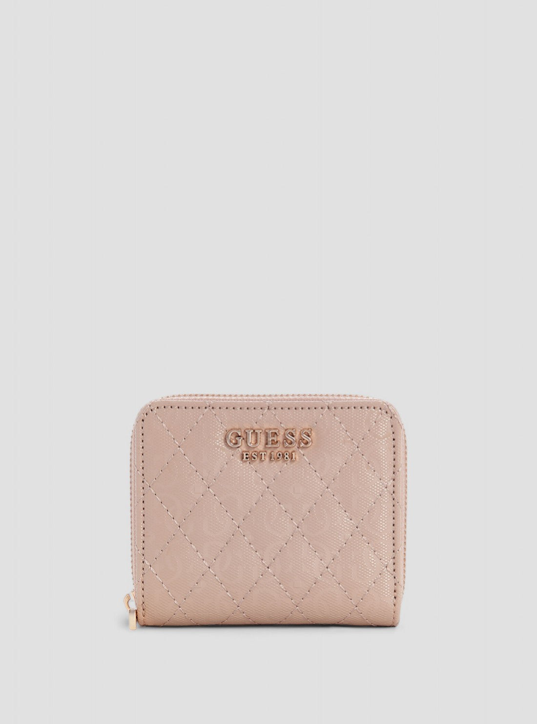 GUESS Womens Taupe Logo Yarmilla Small Zip Wallet GG932237 Front View