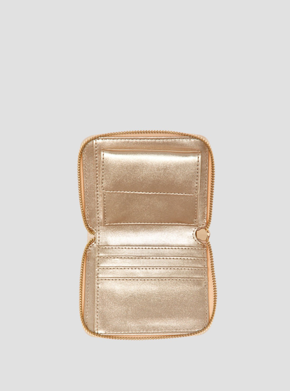 GUESS Womens Taupe Logo Yarmilla Small Zip Wallet GG932237 Inside View