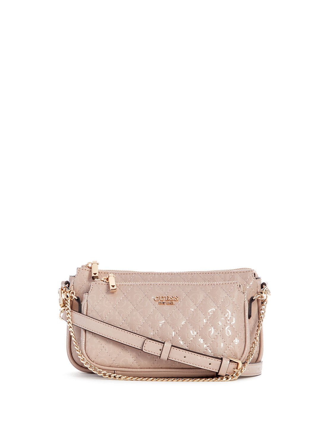 GUESS Taupe Yarmilla Crossbody Bag front view