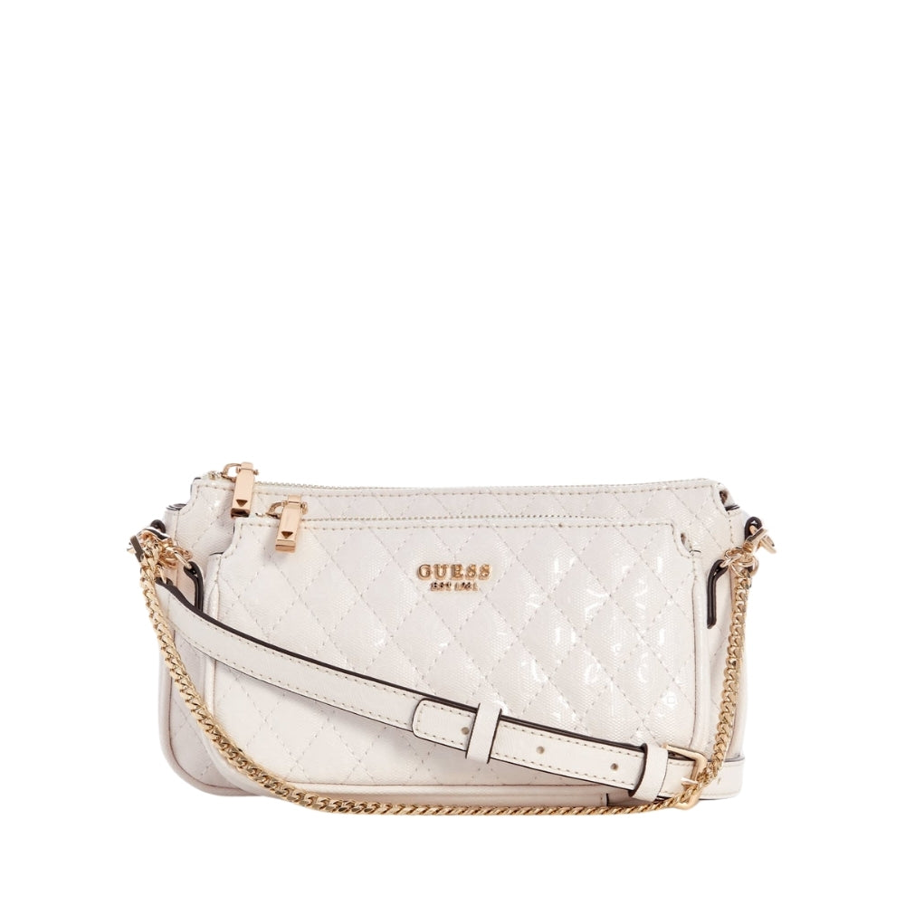 White Yarmilla Double Pouch Crossbody Bag