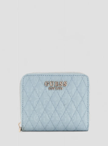 GUESS Accessories Blue Logo Betula Small Zip Around Wallet GG9626137 Front View