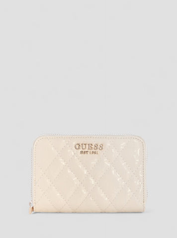 GUESS Womens White Isemay Medium Zip Around Wallet GG9628140 Front Side View