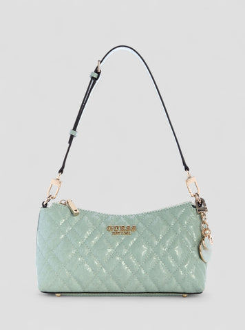 GUESS Womens Green Logo Isemay Shoulder Bag GG962818 Front View