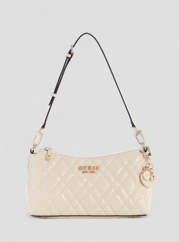 GUESS Woemns White Logo Isemay Shoulder Bag GG962818 Front View