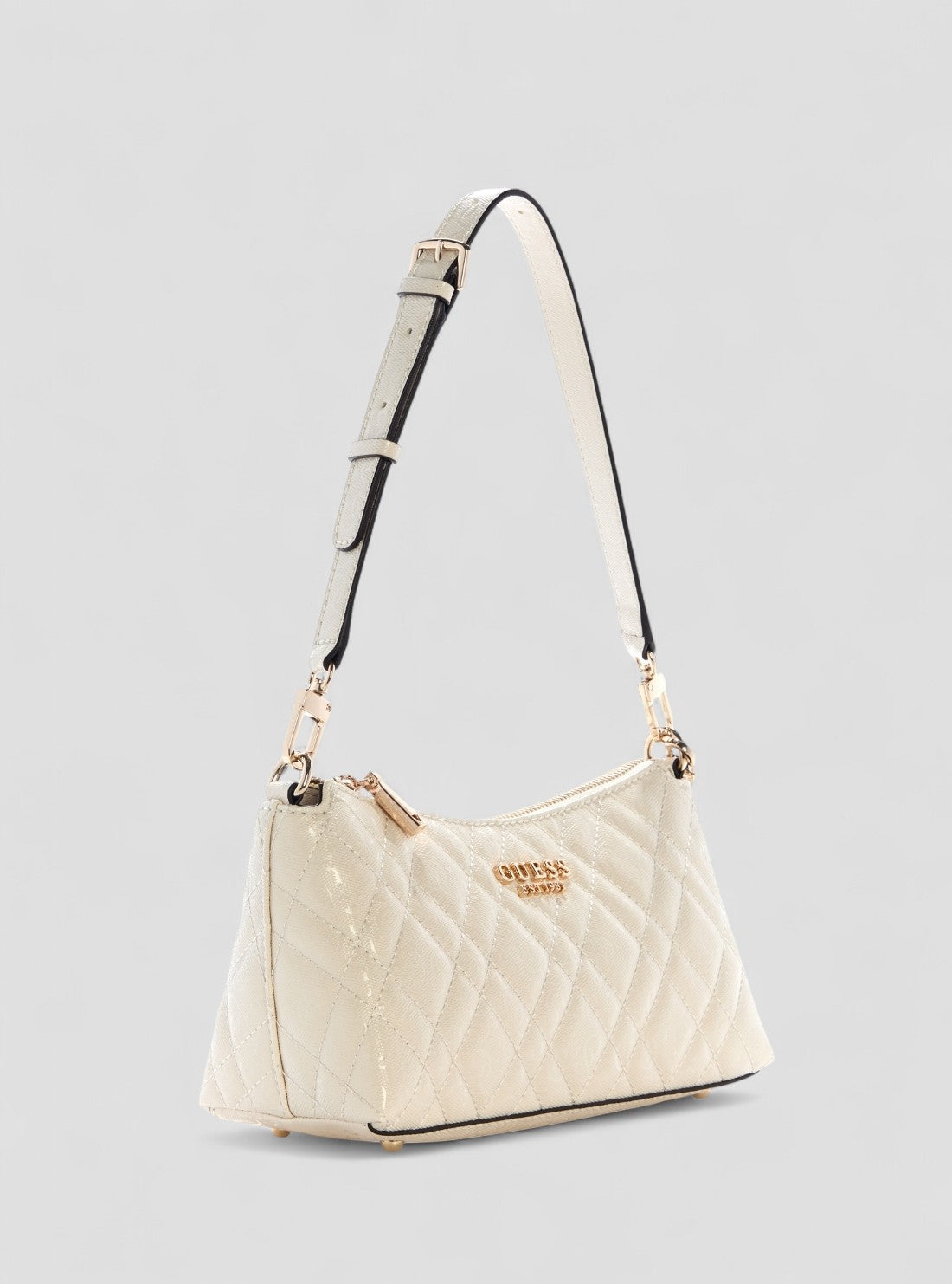 GUESS Woemns White Logo Isemay Shoulder Bag GG962818 Front Side View