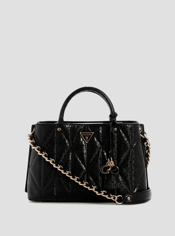 GUESS Womens Black Aldina Girlfriend Satchel Bag GG966306 Front View