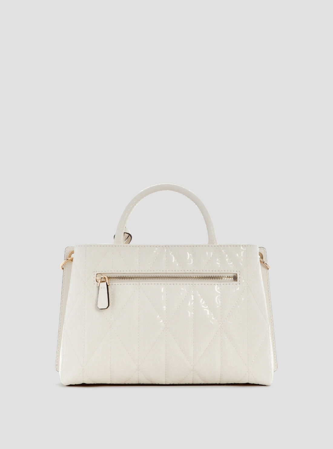 GUESS Womens White Aldina Girlfriend Satchel Bag GG966306 Back View