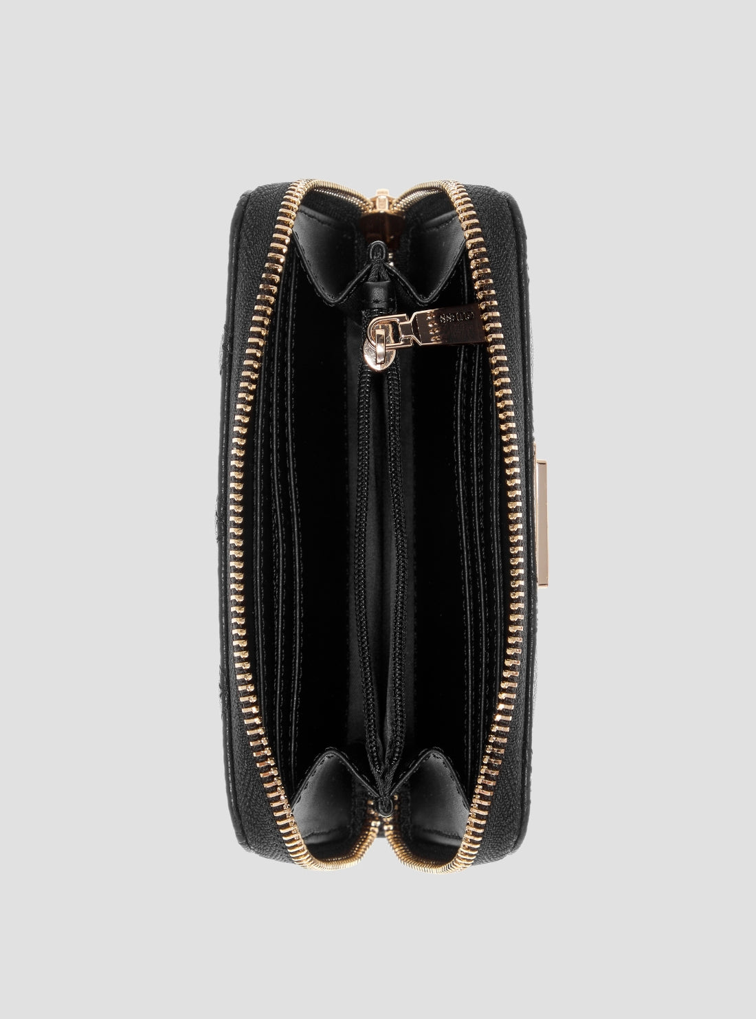 GUESS Womens Black Aldina Medium Zip Around Wallet GG9663140 Inside View