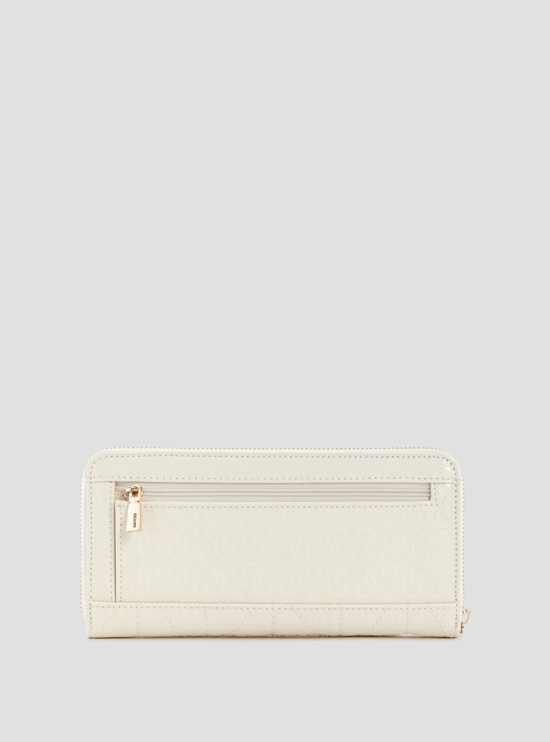 GUESS Womens White Aldina Large Zip Around Wallet GG9663146 Back View