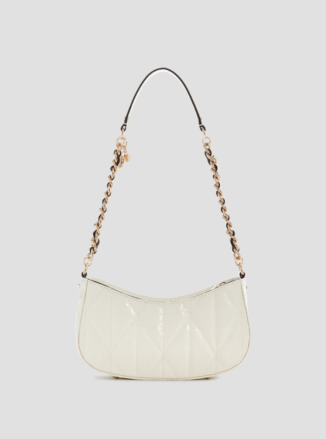 GUESS Womens White Aldina Top Zip Shoulder Bag GG966317 Back View