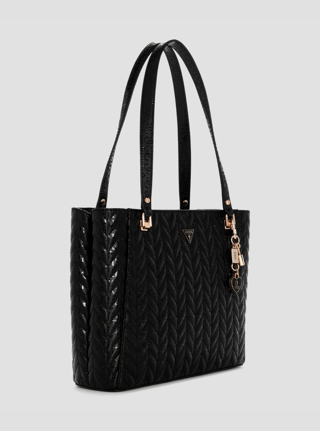 GUESS Womens Black Stacey Noel Tote Bag GG974125 Side View