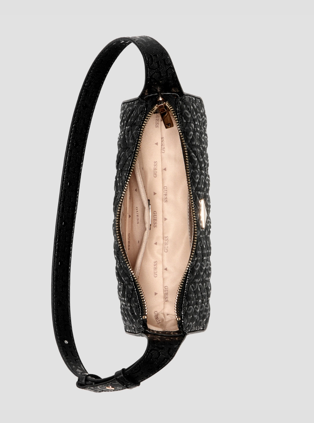 GUESS Womens Black Stacey Mini Shoulder Bag GG974172 Inside View
