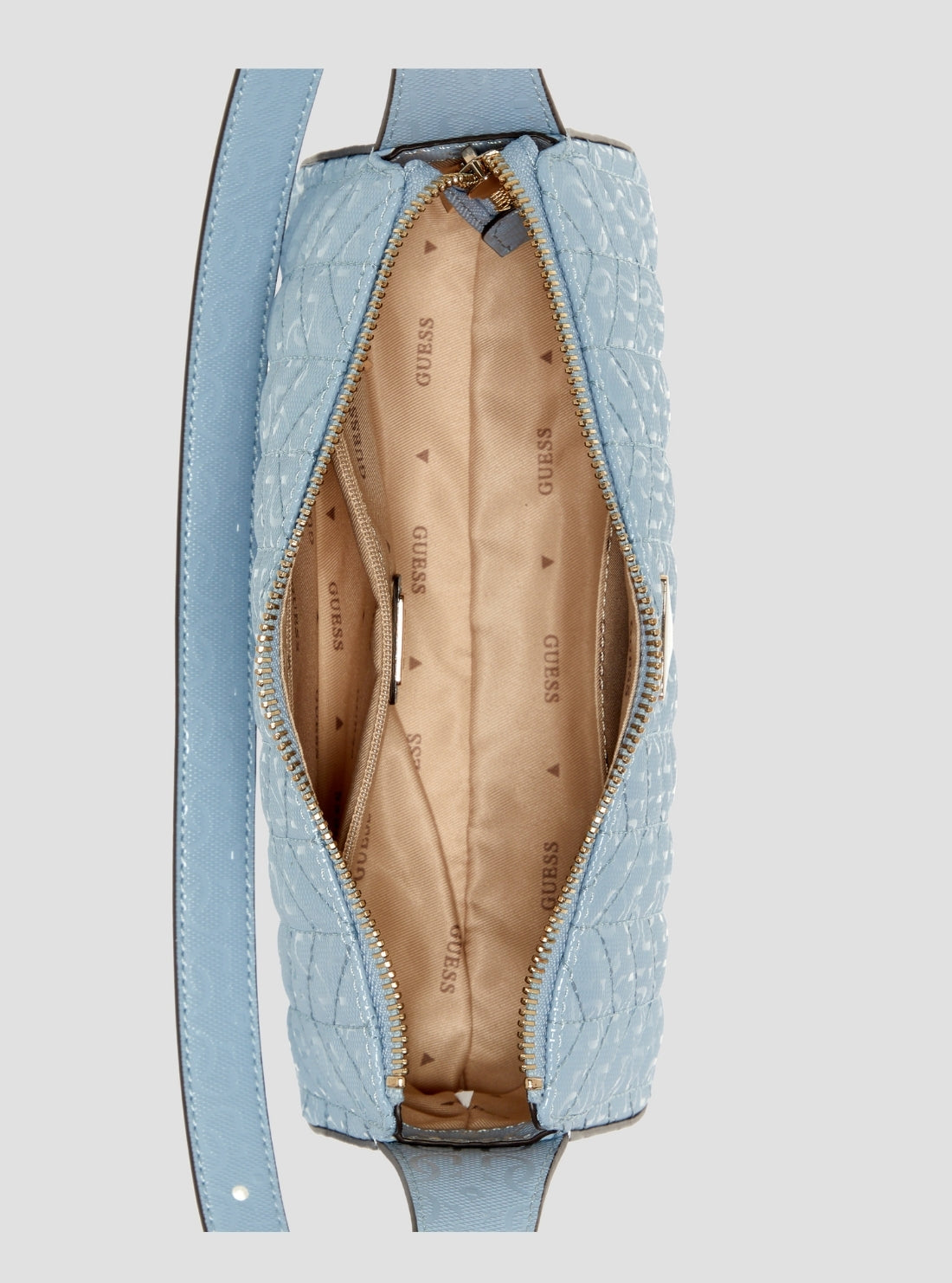 GUESS Womens Light Blue Stacey Mini Shoulder Bag GG974172 Inside View