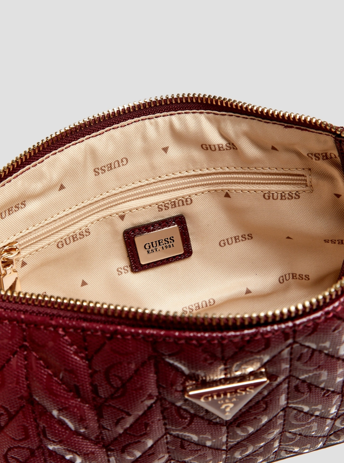 GUESS Womens Red Stacey Mini Shoulder Bag GG974172 Detail View
