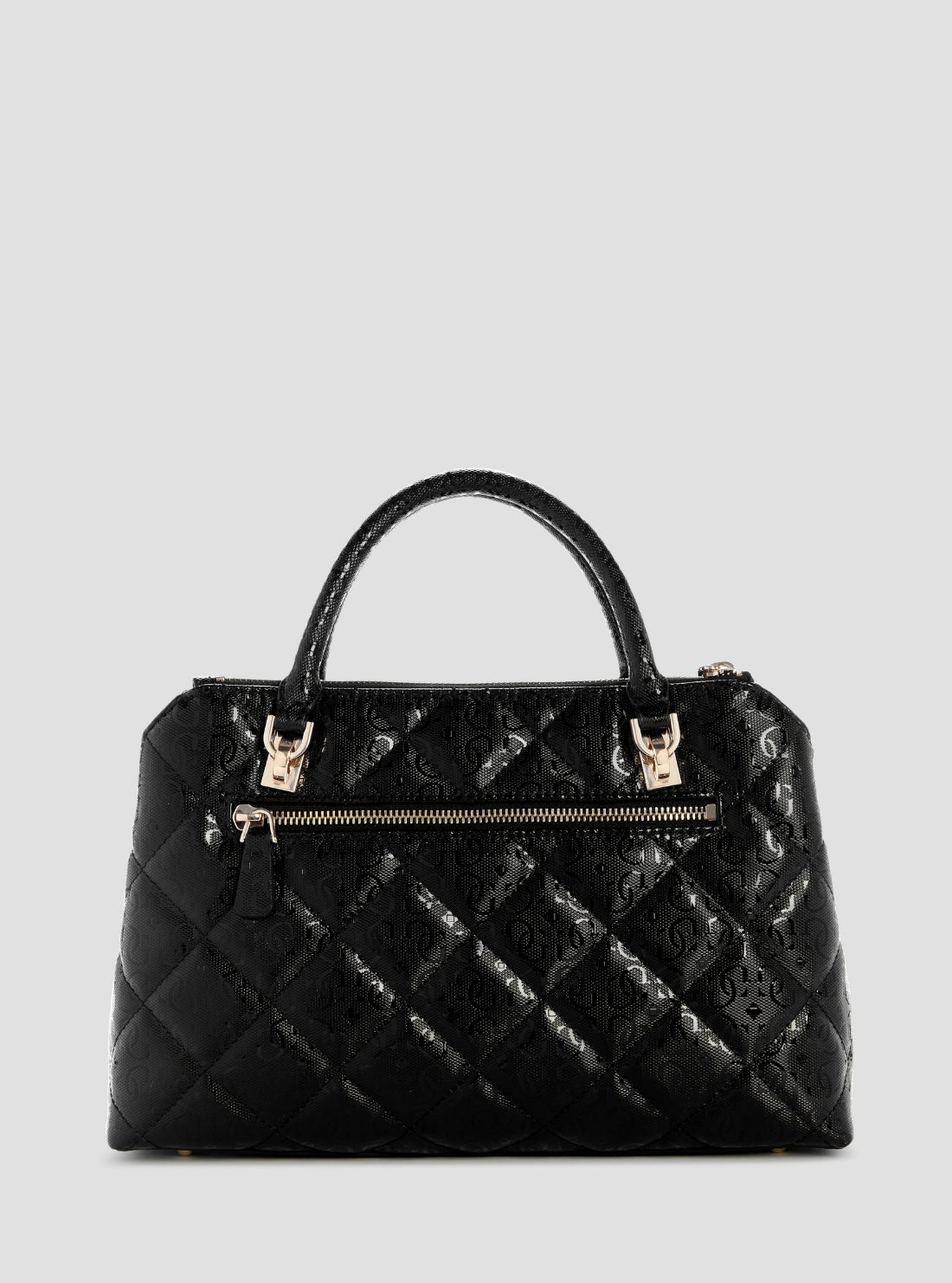 GUESS Womens Black Libby Double Compartment Satchel Bag GG991206 Back View