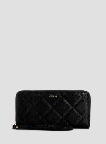 GUESS Womens Black Libby Large Zip Around Wallet GG9912146 Front View