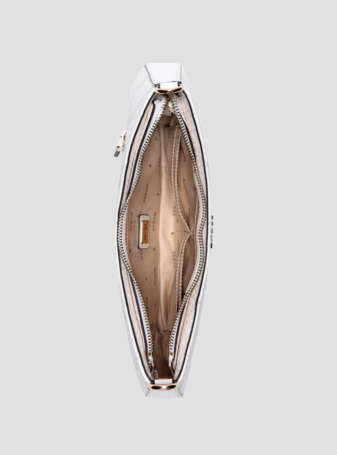 GUESS Womens White Libby Shoulder Bag GG991218 Inside View