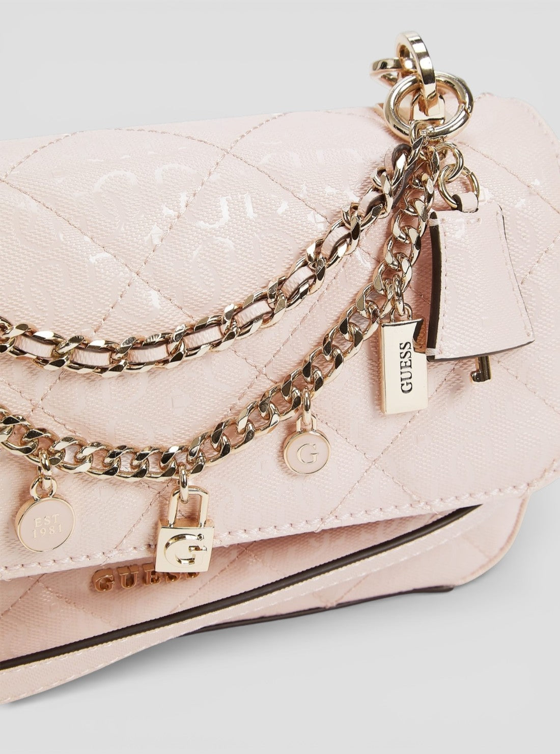 GUESS Womens Pink Libby Flap Crossbody Bag GG991220 Detail View