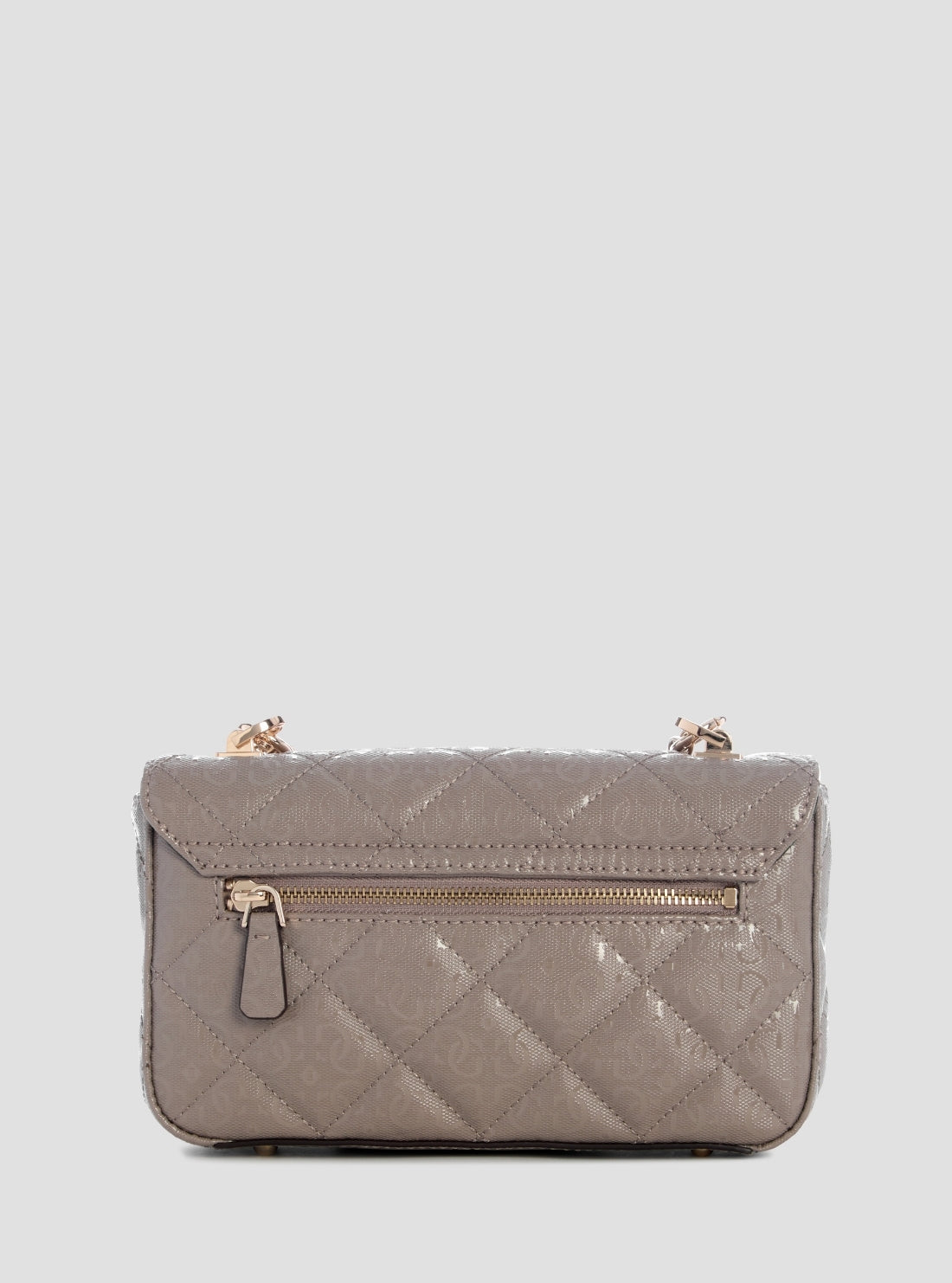 GUESS Womens Dark Taupe Libby Flap Crossbody Bag GG991220 Back View