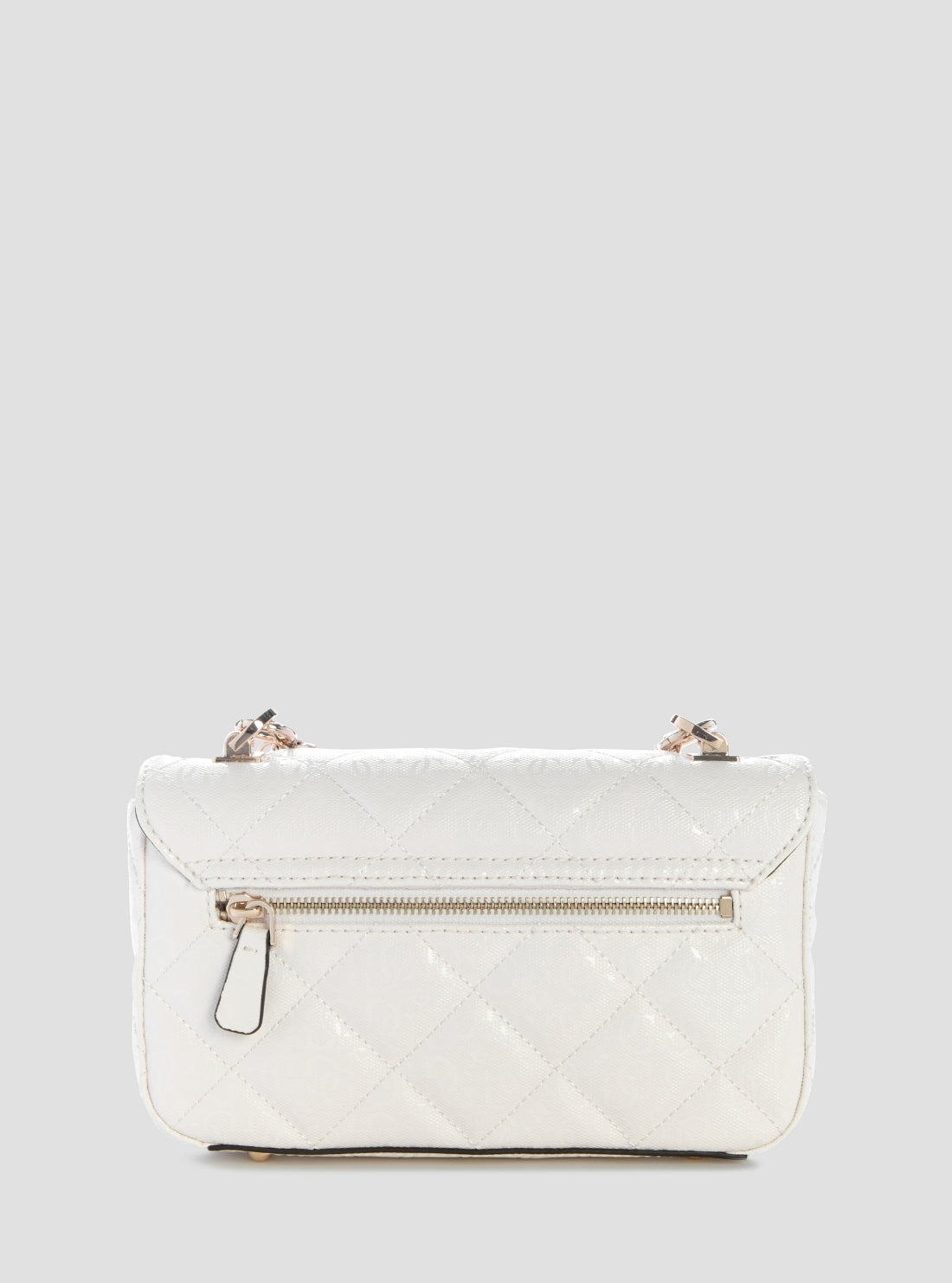 GUESS Womens White Libby Flap Crossbody Bag GG991220 Back View