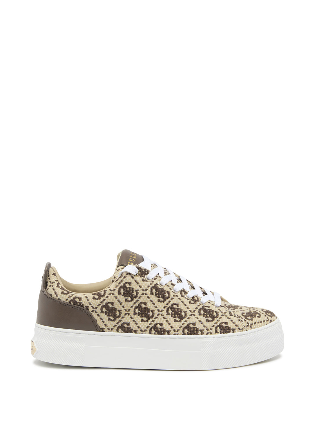 GUESS Brown Logo Gianele Low Top Sneakers side view