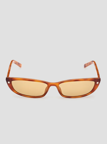 GUESS Womens Brown Havana Thin Cat-Eye Sunglasses GJ00001 Front View