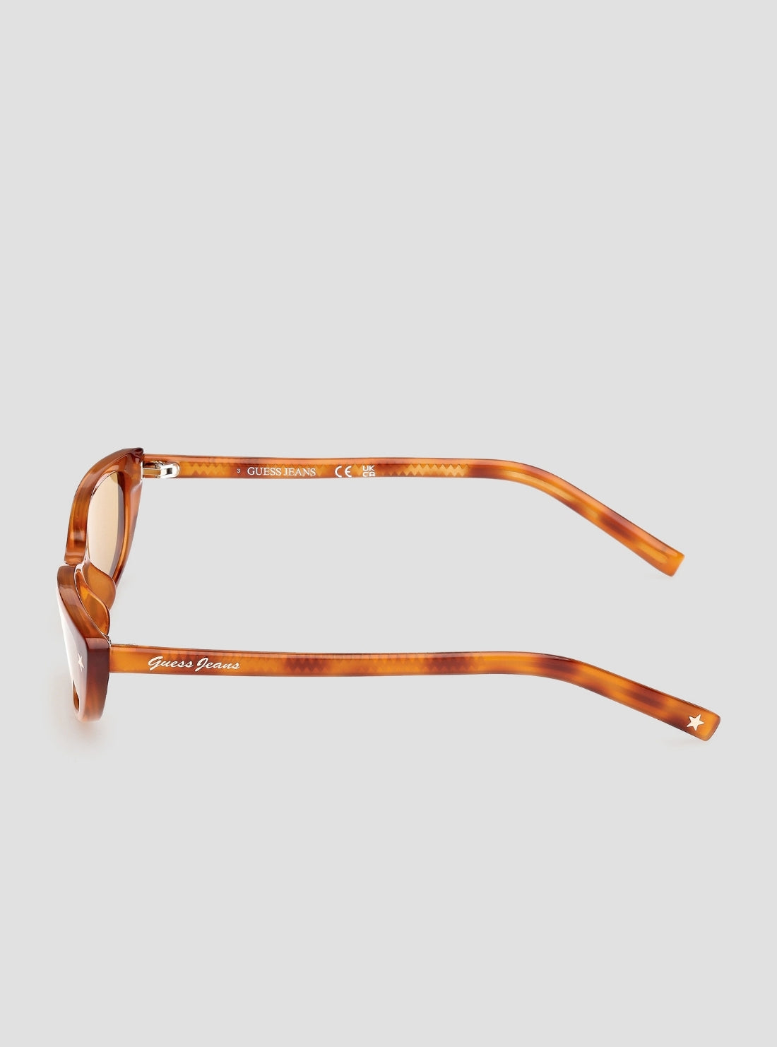 GUESS Womens Brown Havana Thin Cat-Eye Sunglasses GJ00001 Side View