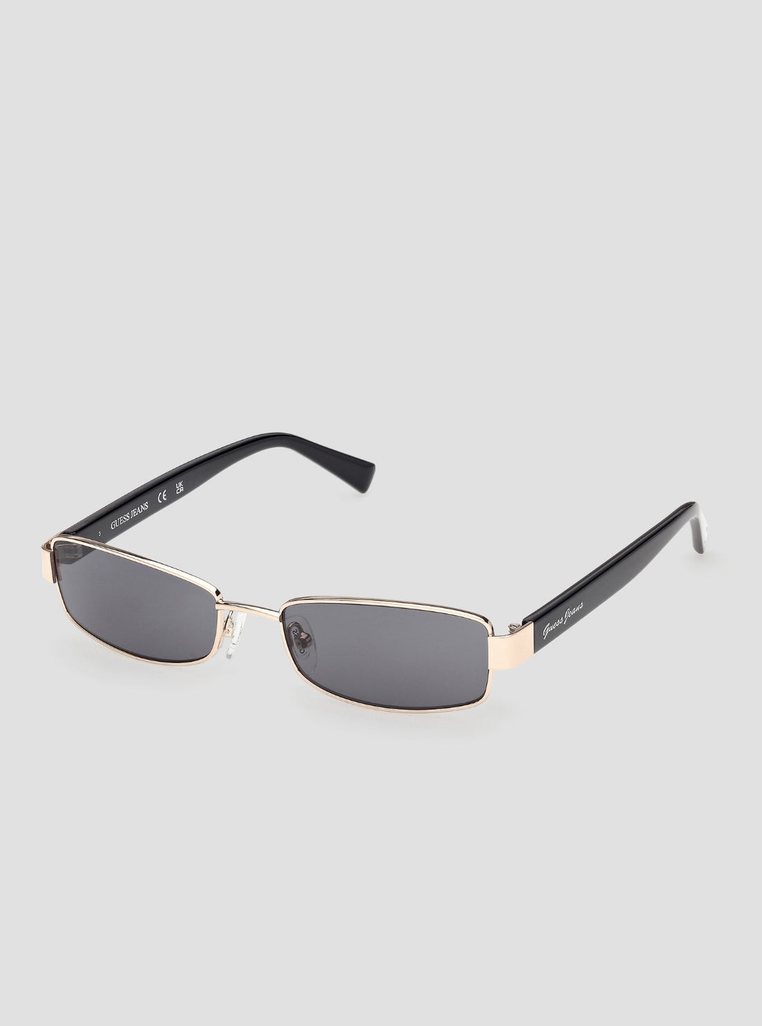 GUESS Womens Black Gold Rectangular Metal Sunglasses GJ00003 Front Side View
