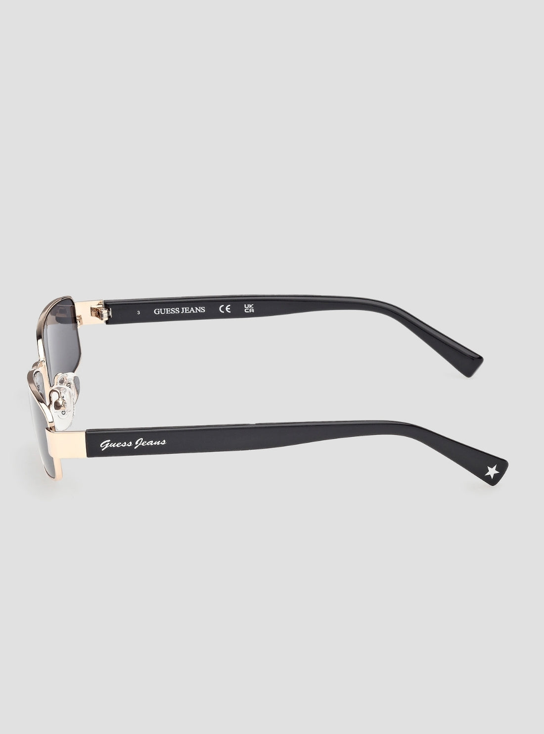 GUESS Womens Black Gold Rectangular Metal Sunglasses GJ00003 Side View