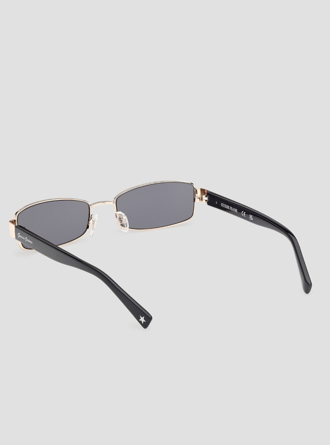 GUESS Womens Black Gold Rectangular Metal Sunglasses GJ00003 Back Side View