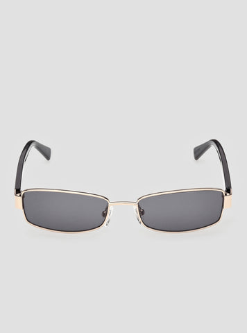 GUESS Womens Black Gold Rectangular Metal Sunglasses GJ00003 Front View
