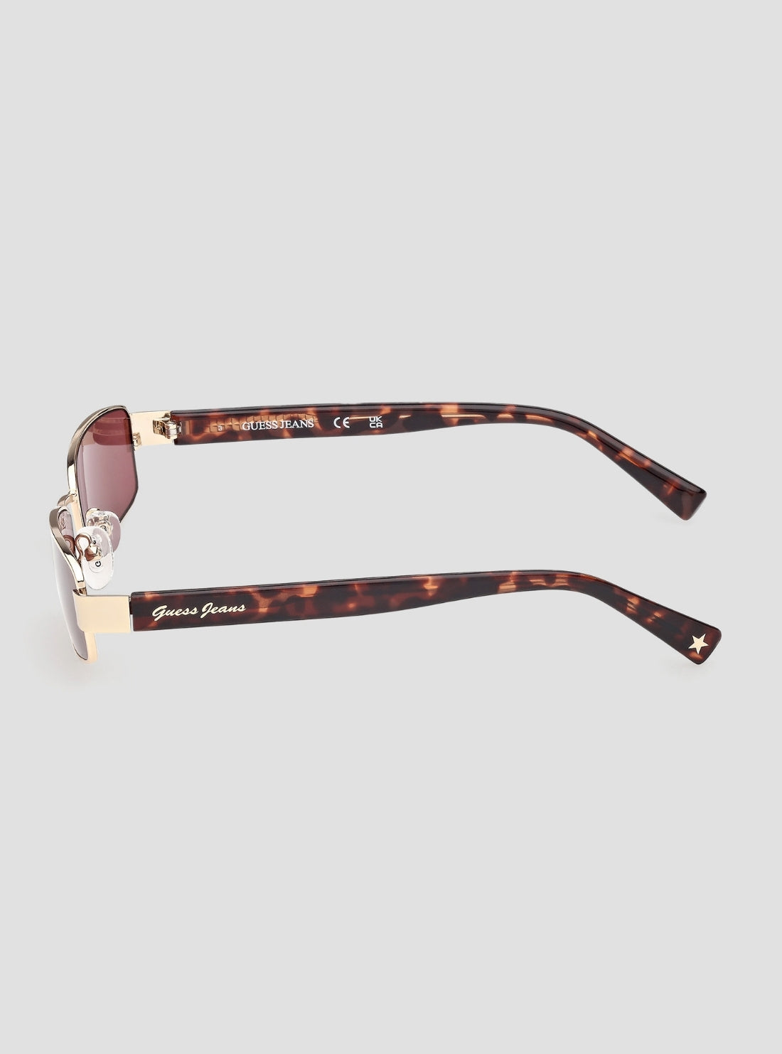 GUESS Womens Brown Rectangular Metal Sunglasses GJ00003 Side View
