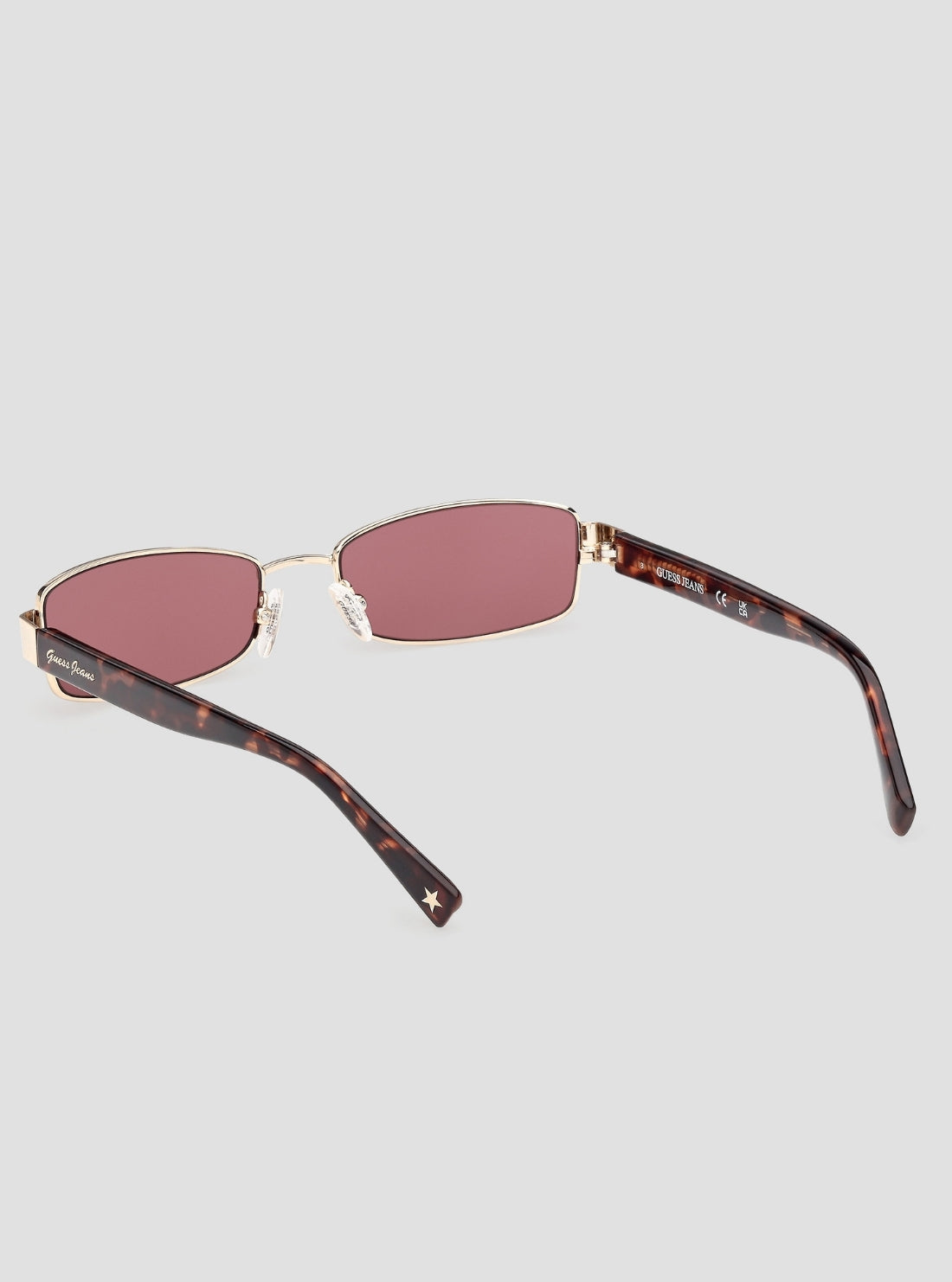GUESS Womens Brown Rectangular Metal Sunglasses GJ00003 Front Back Side View