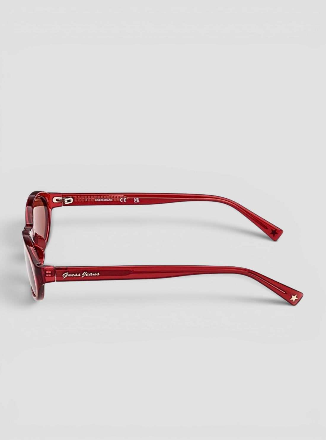 GUESS Sunglasses Shiny Red Oval Sunglasses GJ00009 Side View