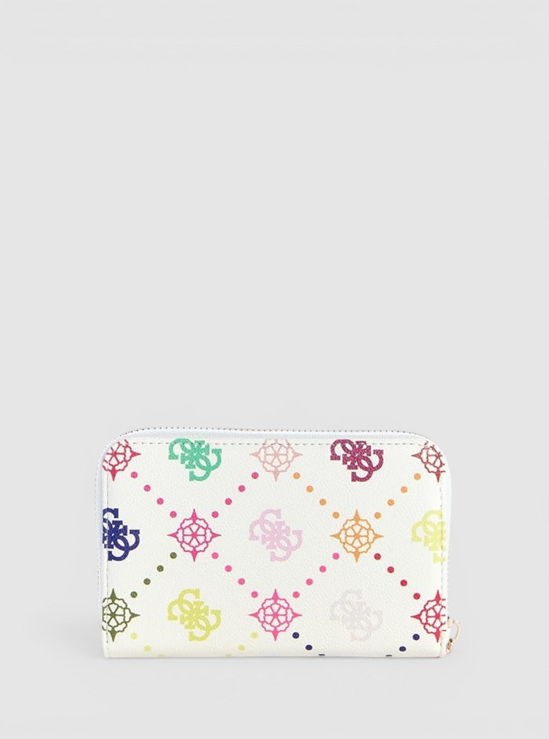 GUESS Womens White Logo Emelie Medium Zip Around Wallet GM9928140 Back View