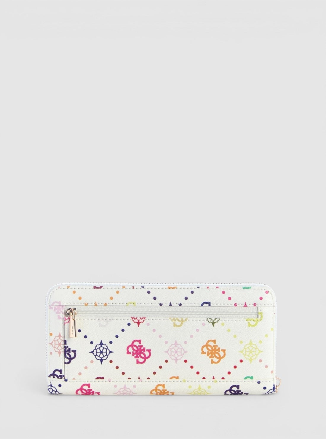 GUESS Womens White Logo Emelie Large Zip Around Wallet GM9928146 Back View