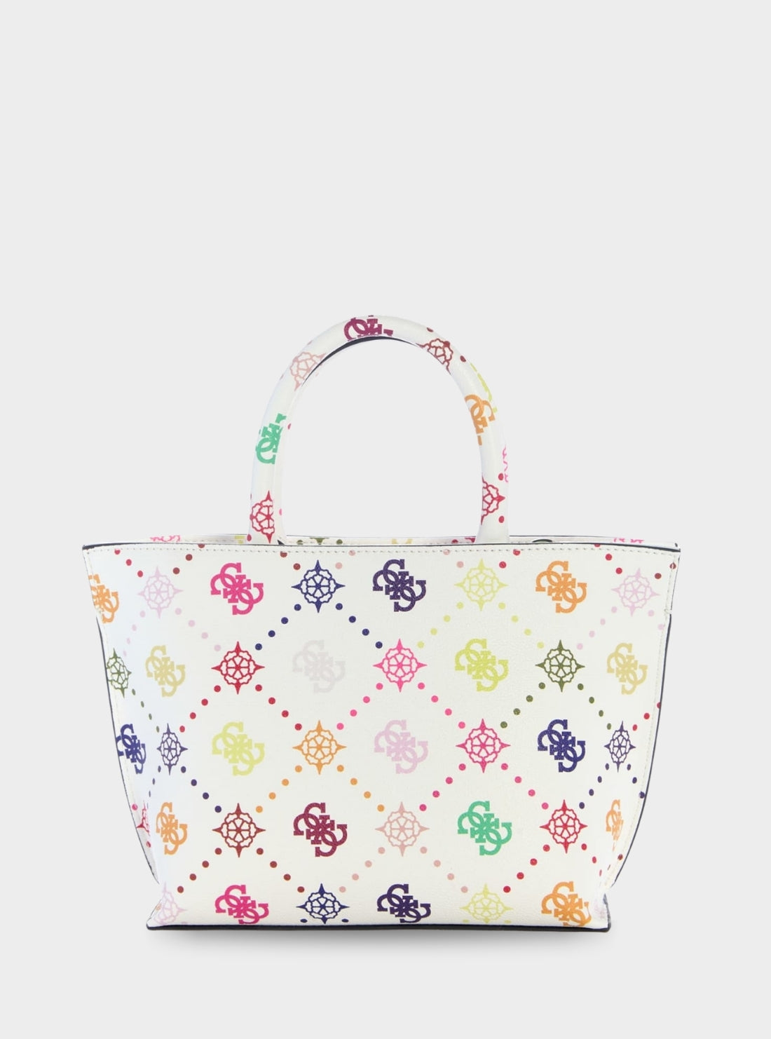 White Multi Logo Emelie Mini Tote Bag