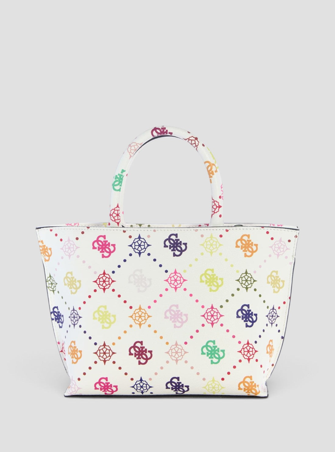 White Multi Logo Emelie Mini Tote Bag