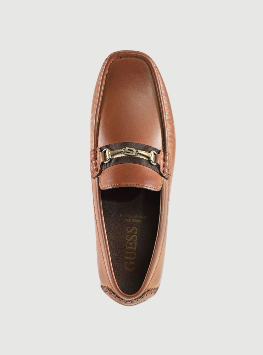 GUESS Mens Brown Aarav Loafers GMAARAV Top View