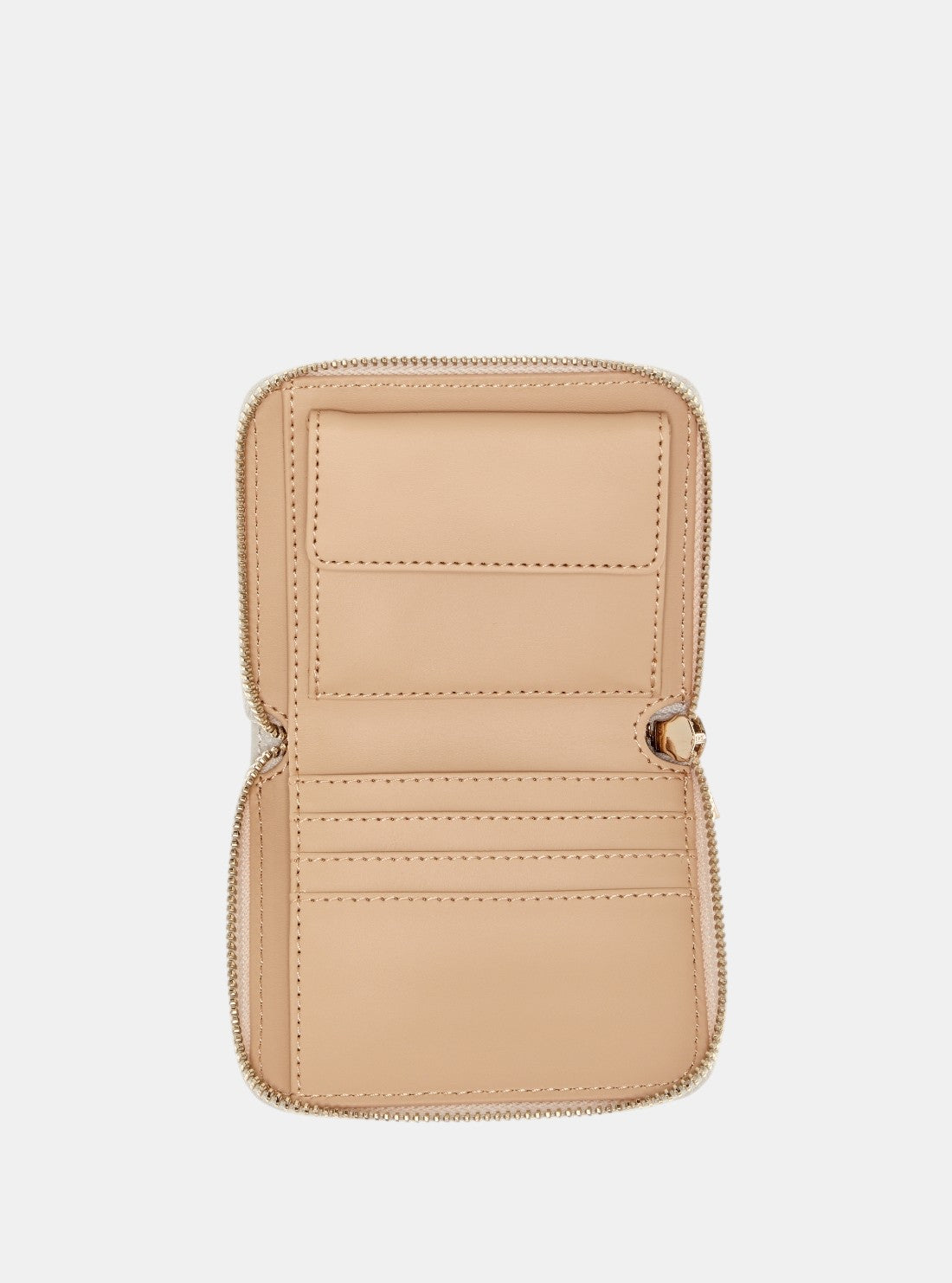 GUESS Womens Beige Logo Silia Small Zip Around Wallet GP9890137 Inside View