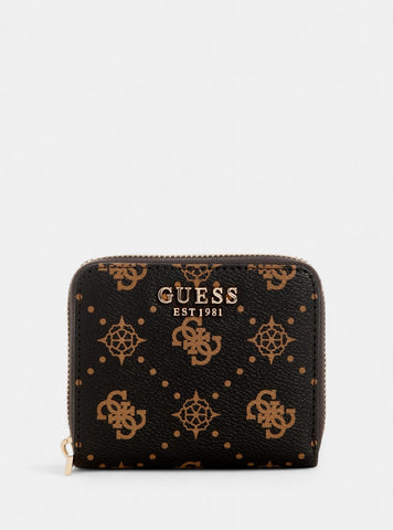 GUESS Womens Brown Logo Silia Small Zip Around Wallet GP9890137 Front View