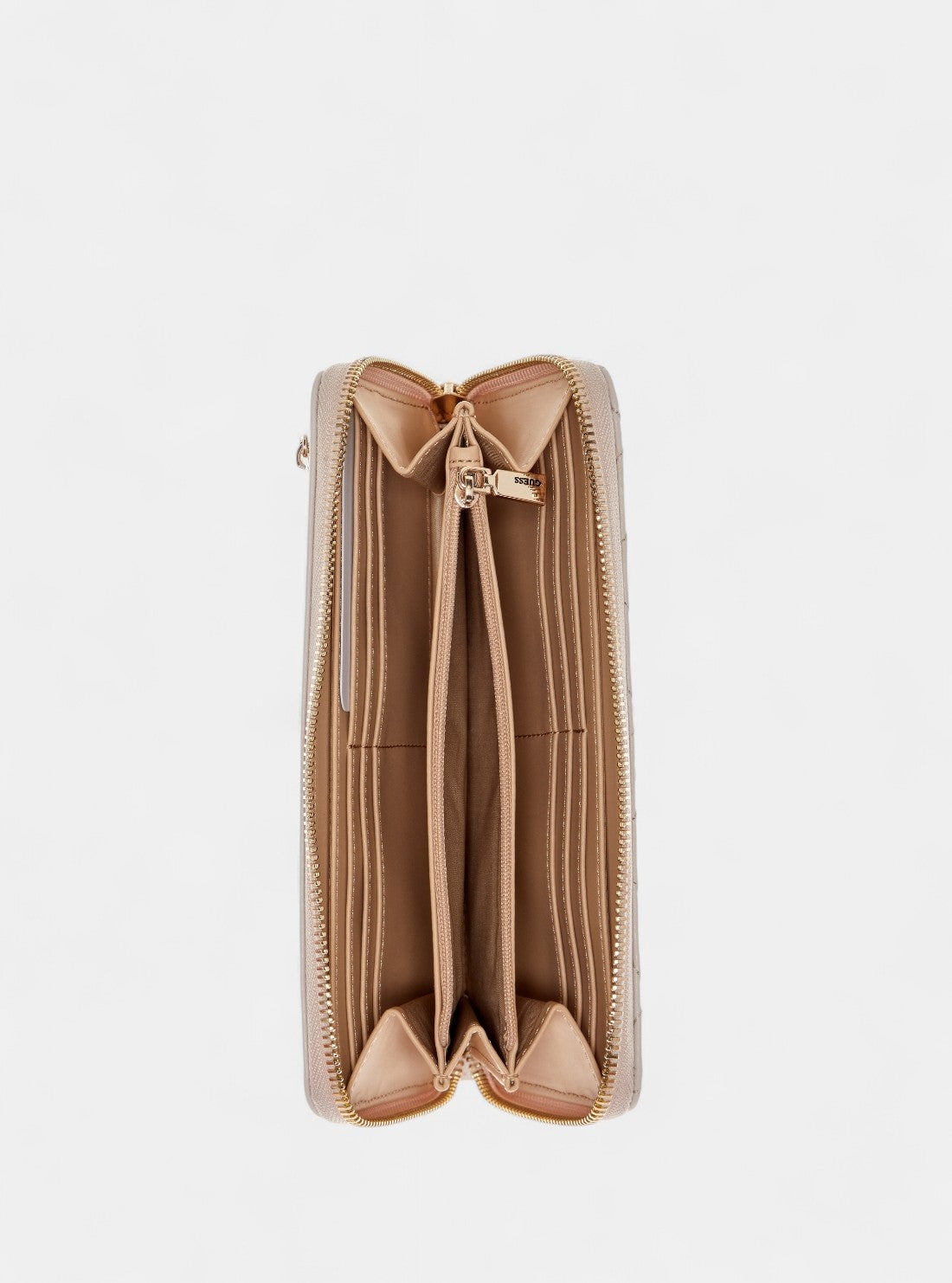 GUESS Womens Brown Logo Silia Large Zip Around Wallet GP9890146 Inside View