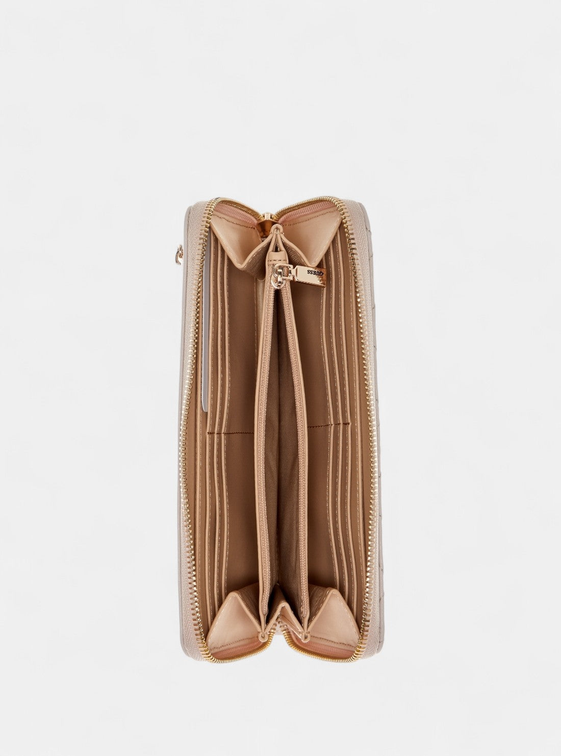 GUESS Womens White Logo Silia Large Zip Around Wallet GP9890146 Inside View