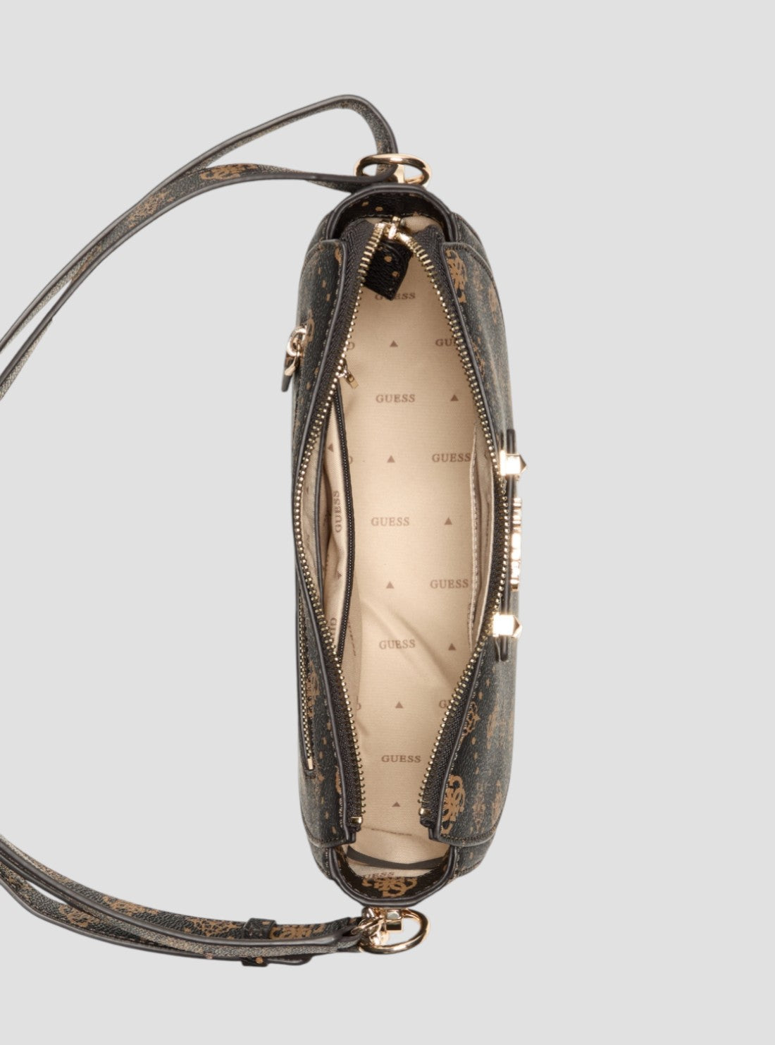 GUESS Womens Brown Silia Convertible Shoulder Bag GP989018 Inside View