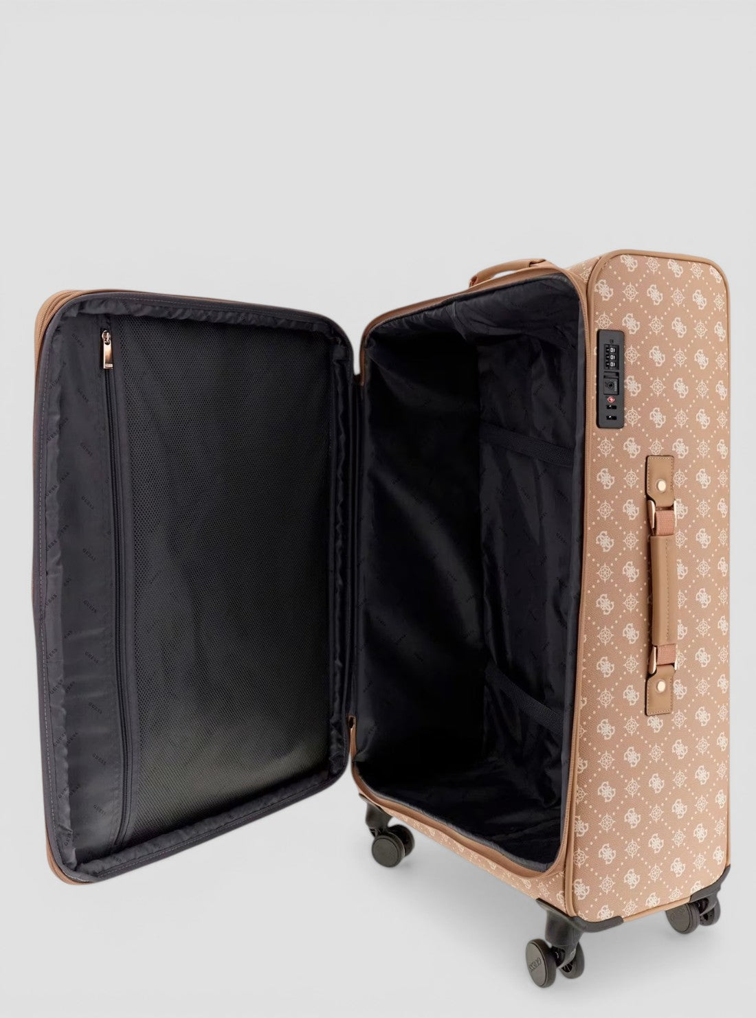 GUESS Luggage Biscotti Logo Silia 71cm Suitcase GP9890988 Inside View