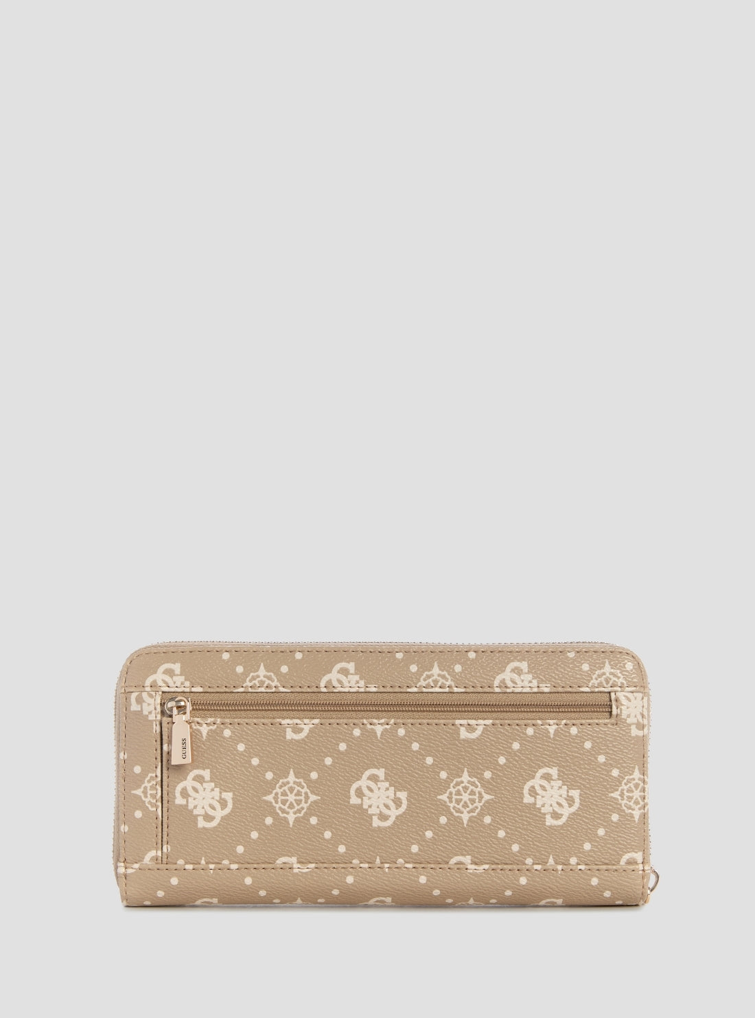 GUESS Womens Beige Logo Carrie Large Zip Around Wallet GP9898146 Back View