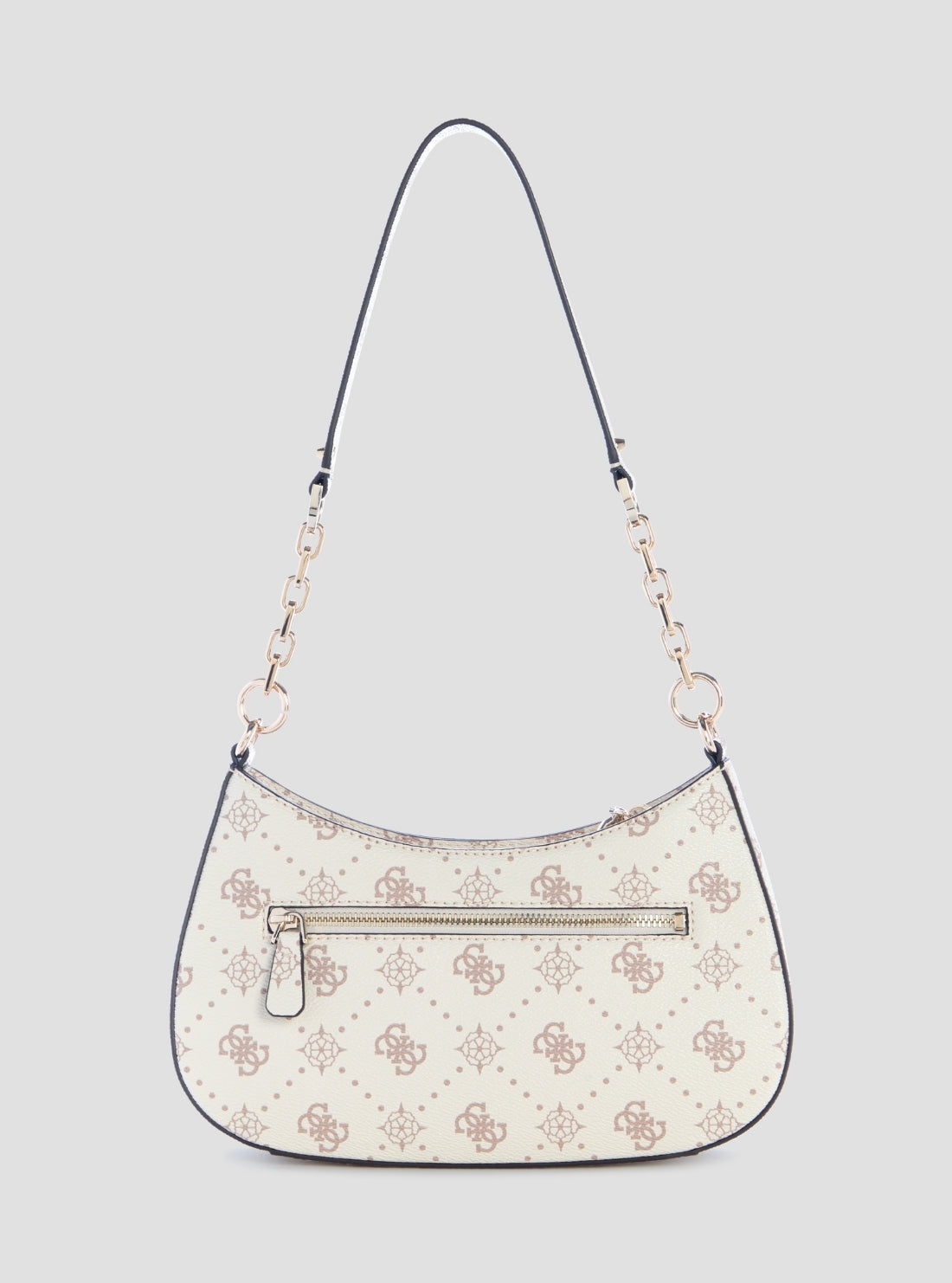 GUESS Womens White Logo Carrie Top Zip Shoulder Bag GP989818 Back View