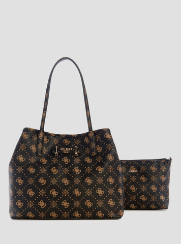GUESS Womens Brown Logo Carrie 2-in-1 Tote Bag GP989823 Front View