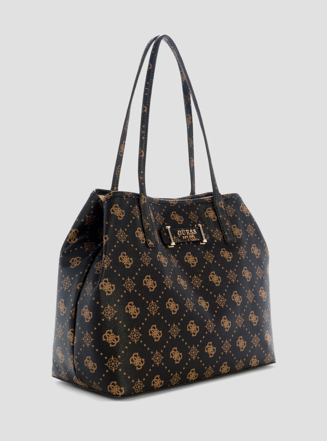 GUESS Womens Brown Logo Carrie 2-in-1 Tote Bag GP989823 Front Side View